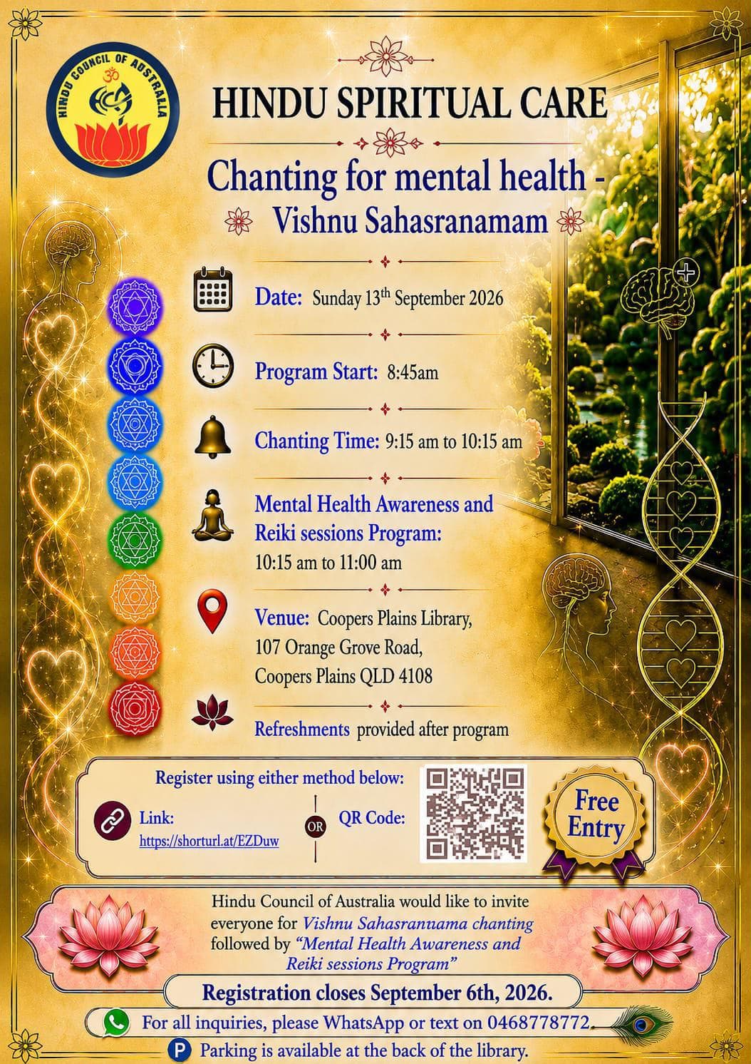 Hindu Spiritual Care – Chanting for Mental Health (Coopers Plains)