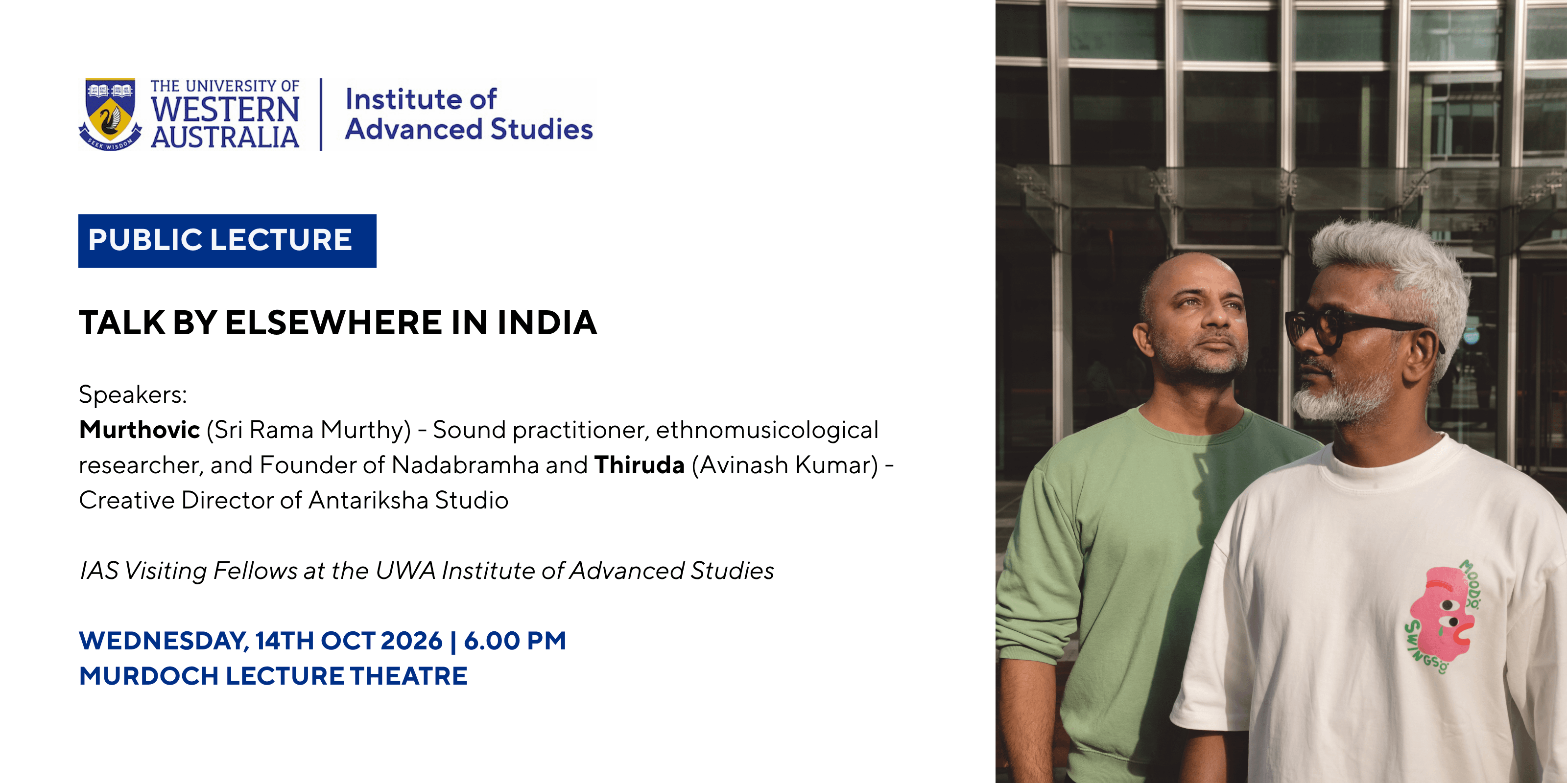 Talk by Elsewhere in India — Murthovic and Thiruda