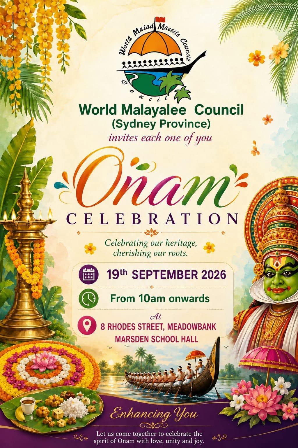 World Malayalee Council Sydney Province — Onam Celebration 2026